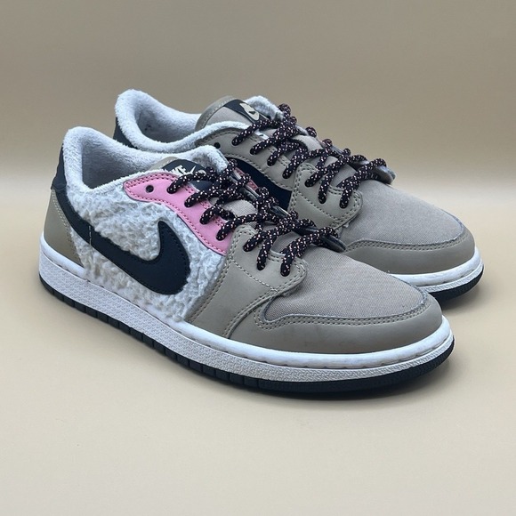 Nike Shoes - Nike Air Jordan 1 Low SE Fleece Beige Pink Retro Shoes - Women's Size 6 USED